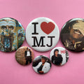 Michael Jackson pins, fridge magnets and bottle openers