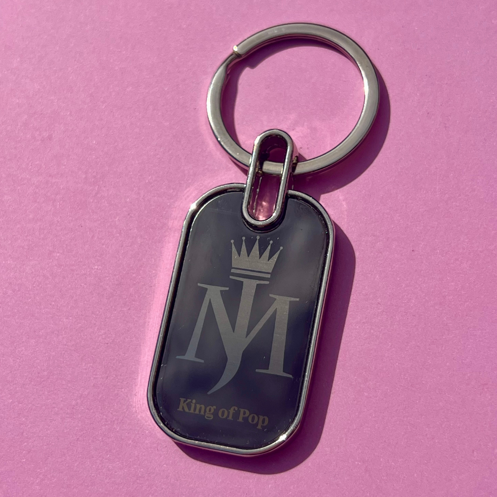 Michael Jackson engraved double sided keychain